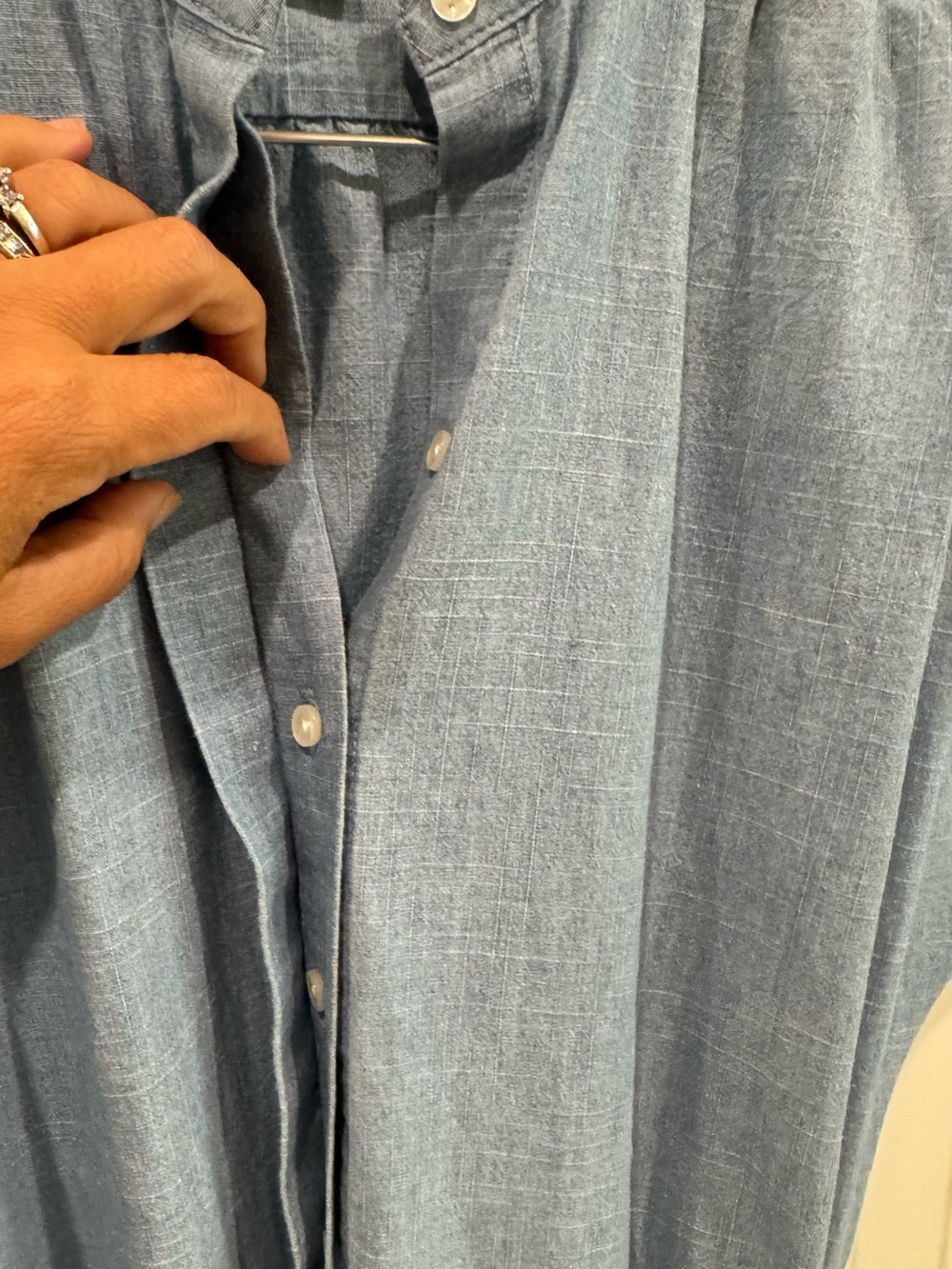 BNWT TROVATA Chambray Astrid Easy Blue Button-Front Shirt dress size XS.S $258 - Picture 7 of 9